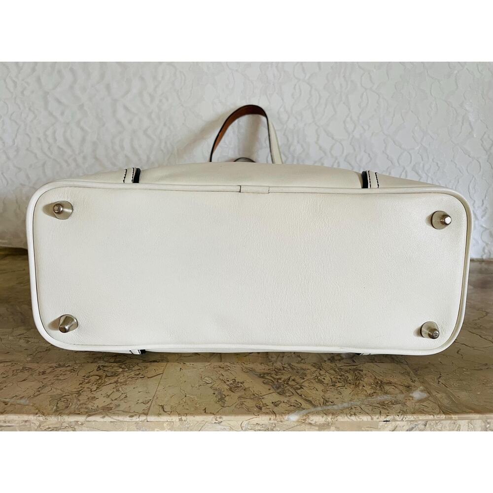 Vtg Coach Hampton off white/ black Legacy leather tote shoulder bag handbag 9605 - Picture 6 of 13